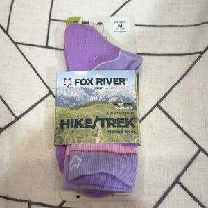 Fox River Hike/Trek Socks Size M Purple Merino Wool Lightweight Crew 2558